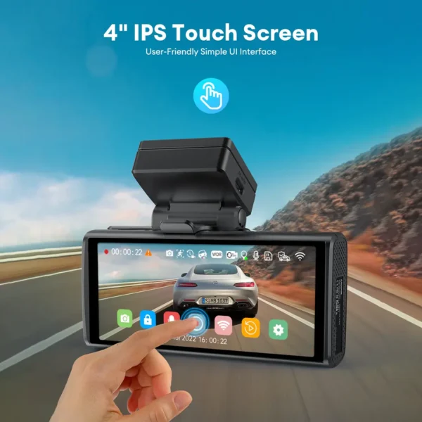 ⁦داش كام AZDOME M580 - دقة 5K، واي فاي 5G، شاشة لمس 4 بوصة⁩ - الصورة ⁦6⁩