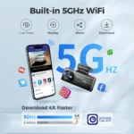 ⁦داش كام AZDOME M580 - دقة 5K، واي فاي 5G، شاشة لمس 4 بوصة⁩ - الصورة ⁦5⁩
