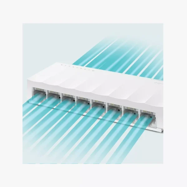 ⁦TP-Link LS1008 - سويتش 8 منافذ لتوسيع الشبكة المنزلية والمكتبية بسهولة.⁩ - الصورة ⁦3⁩