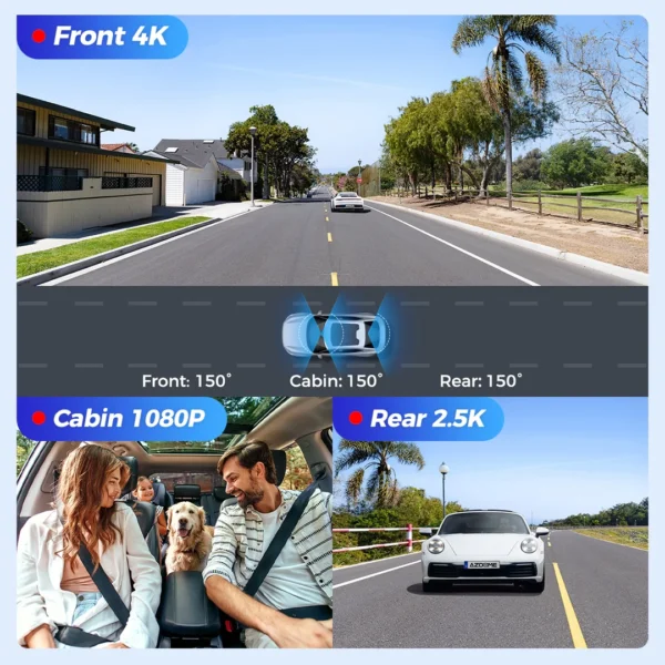 ⁦Azdome M550 Max - نظام الداش كام الثلاثي بدقة 4K⁩ - الصورة ⁦6⁩