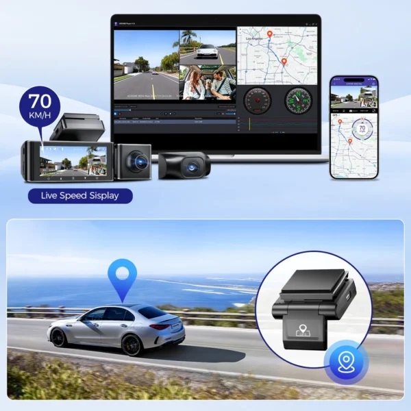 ⁦Azdome M550 Max - نظام الداش كام الثلاثي بدقة 4K⁩ - الصورة ⁦4⁩