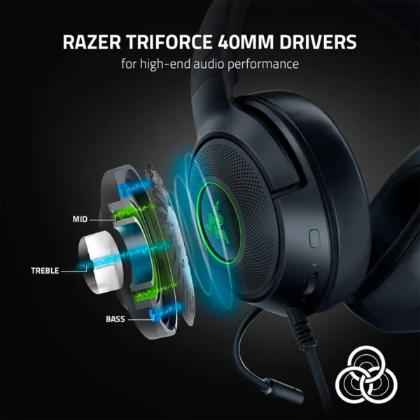 ⁦سماعة الألعاب فائقة الخفة والراحة - Razer Kraken X⁩ - الصورة ⁦2⁩