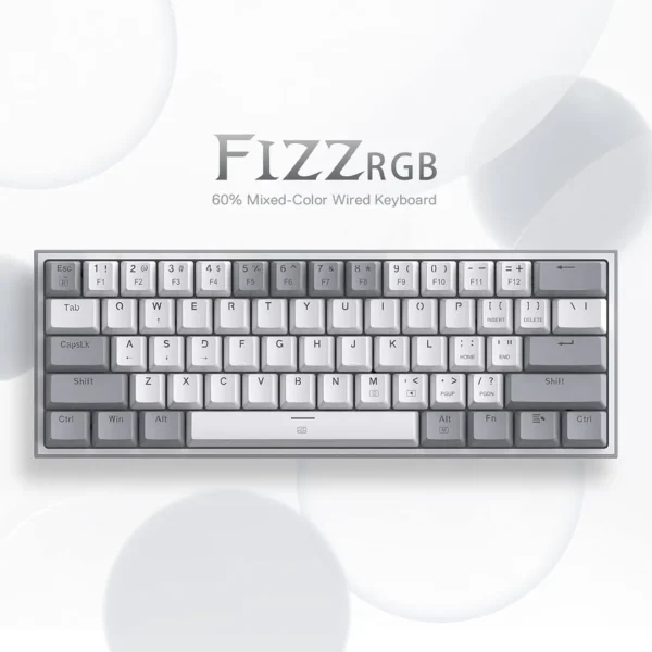 ⁦كيبورد ميكانيكي Redragon K617 Fizz RGB بنسبة 60% للأداء الاحترافي.⁩ - الصورة ⁦4⁩