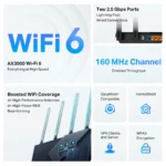 ⁦TP-Link Archer AX55 Pro - راوتر Wi-Fi 6 مع منفذ 2.5G⁩ - الصورة ⁦4⁩