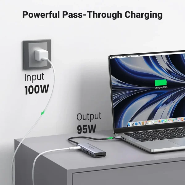 ⁦UGREEN 6-in-1 USB-C Hub (CM511) - محطة الإبداع فائقة السرعة⁩ - الصورة ⁦3⁩