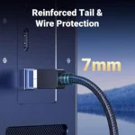 ⁦UGREEN Cat 8 Shielded Braided - كابل شبكة احترافي مجدول بسرعة 40Gbps.⁩ - الصورة ⁦4⁩