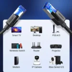 ⁦UGREEN NW153 - كابل شبكة Cat 8 فائق السرعة (40Gbps).⁩ - الصورة ⁦3⁩