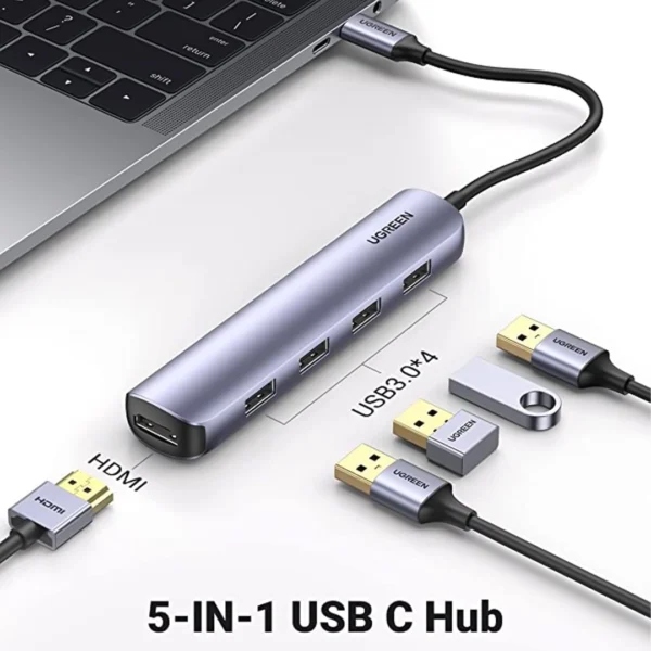 ⁦UGREEN USB-C Hub 5-in-1 (CM417) - محطة الاتصال المتكاملة⁩ - الصورة ⁦2⁩