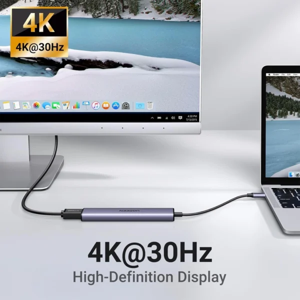⁦UGREEN USB-C Hub 5-in-1 (CM417) - محطة الاتصال المتكاملة⁩ - الصورة ⁦5⁩