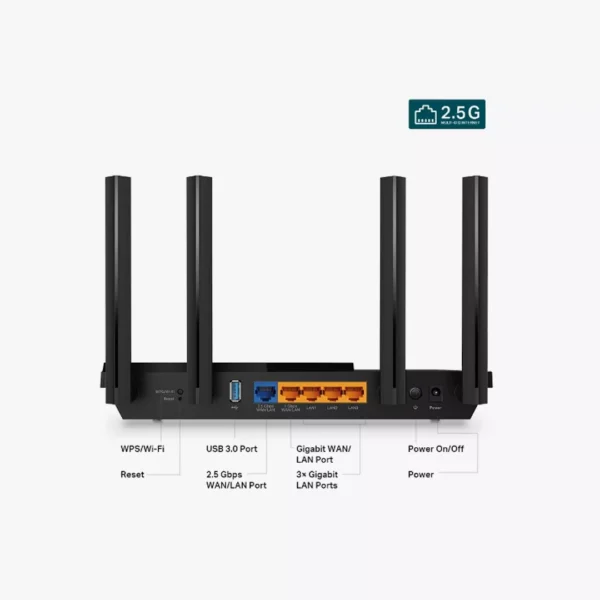 ⁦TP-Link Archer AX55 Pro - راوتر Wi-Fi 6 مع منفذ 2.5G⁩ - الصورة ⁦2⁩