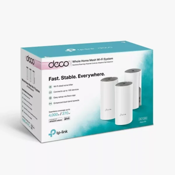 ⁦نظام مش واي فاي TP-Link Deco E4 (3-Pack) – حل التغطية المنزلية الشاملة⁩ - الصورة ⁦2⁩