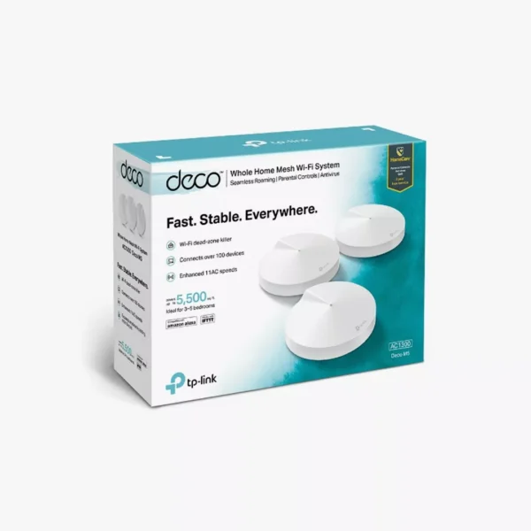 ⁦نظام مش واي فاي TP-Link Deco M5 (طقم 3 قطع) – الأمان الذكي والتغطية الشاملة AC1300⁩ - الصورة ⁦2⁩