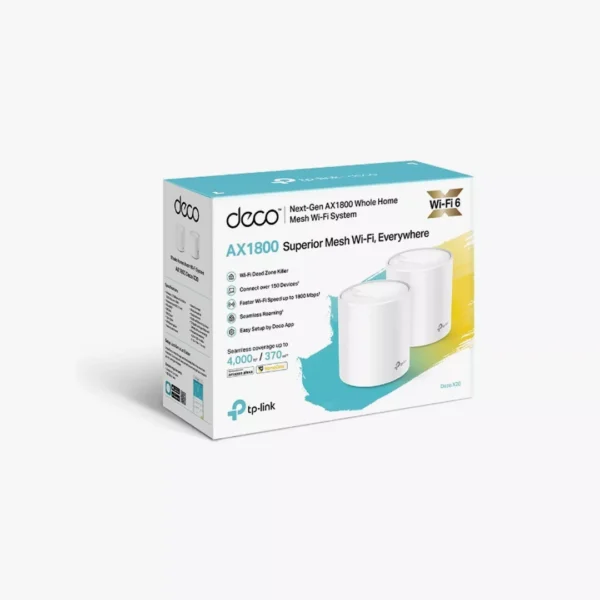 ⁦نظام مش واي فاي TP-Link Deco X20 (قطعتين) - تقنية Wi-Fi 6 وسرعة AX1800⁩ - الصورة ⁦3⁩