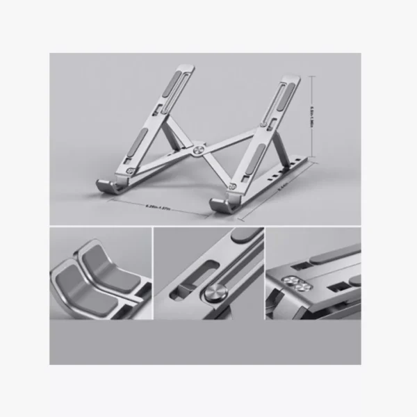 ⁦Mikuso LS-033 Laptop Stand | ستاند الألمنيوم القابل للطي لراحة تامة.⁩ - الصورة ⁦2⁩