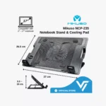 ⁦قاعدة تبريد اللابتوب Mikuso NCP-235 - برودة فائقة بتصميم رياضي.⁩ - الصورة ⁦2⁩