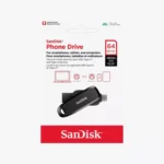 ⁦SanDisk Ultra Dual Drive Luxe 64GB - الفخامة المعدنية والأداء المزدوج.⁩ - الصورة ⁦3⁩