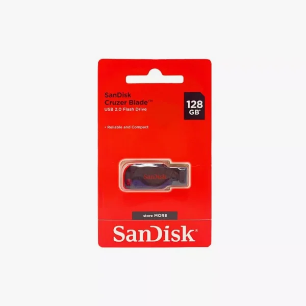 ⁦SanDisk Cruzer Blade 128GB - سعة هائلة في تصميم مضغوط.⁩ - الصورة ⁦3⁩