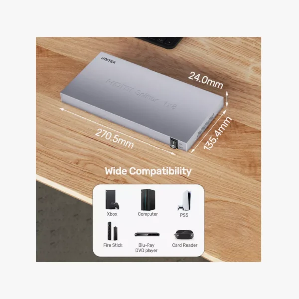 ⁦Unitek HDMI Splitter 1x8 - موزع إشارة احترافي 4K.⁩ - الصورة ⁦4⁩