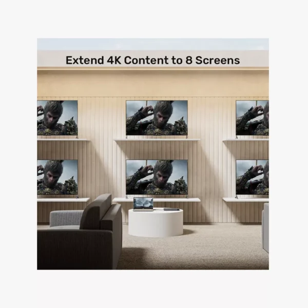 ⁦Unitek HDMI Splitter 1x8 - موزع إشارة احترافي 4K.⁩ - الصورة ⁦5⁩