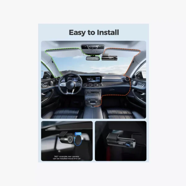 ⁦داش كام Azdome M300S - نظام التصوير الثنائي بدقة 4K والتحكم الصوتي⁩ - الصورة ⁦4⁩