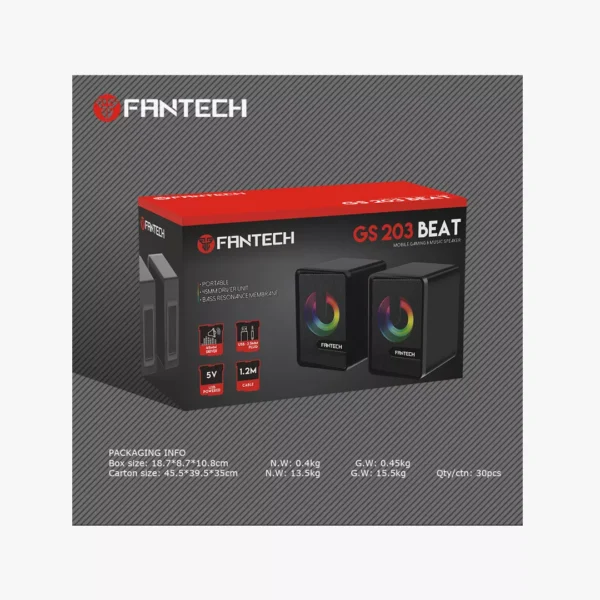 ⁦سبيكر الألعاب Fantech GS203 Beat | صوت محيطي وإضاءة RGB.⁩ - الصورة ⁦3⁩