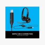⁦سماعة Logitech H390 USB - الأداء النقي والراحة المثالية للعمل والتعلم عن بُعد.⁩ - الصورة ⁦3⁩