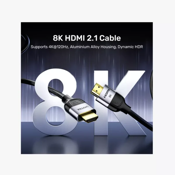 ⁦كابل Unitek C11086 HDMI 2.1 فائق السرعة - دقة 8K وطول 2 متر⁩ - الصورة ⁦3⁩