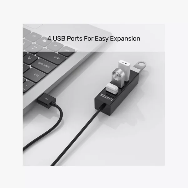 ⁦UNITEK Y-2140 - موزع USB بـ 4 منافذ فائق النحافة.⁩ - الصورة ⁦3⁩