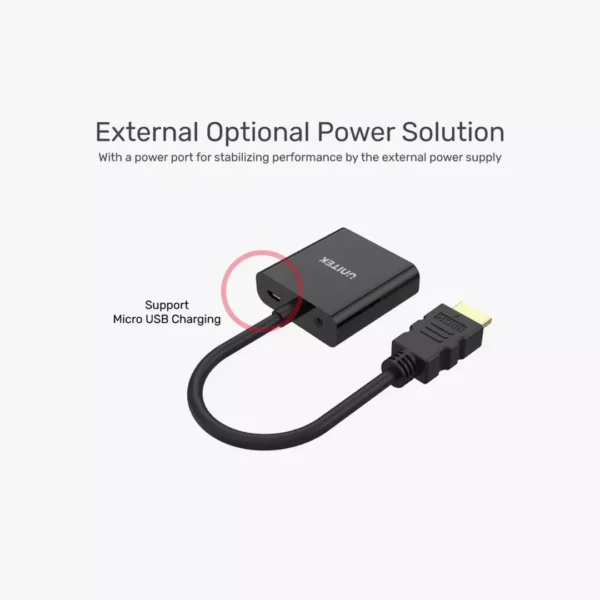 ⁦محول Unitek من HDMI إلى VGA - دقة Full HD مع مخرج صوت⁩ - الصورة ⁦3⁩
