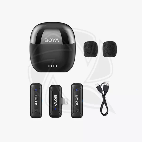 ⁦نظام ميكروفون لاسلكي مزدوج BOYA BY-WM3T-D2 ( iPhone/Lightning).⁩ - الصورة ⁦3⁩