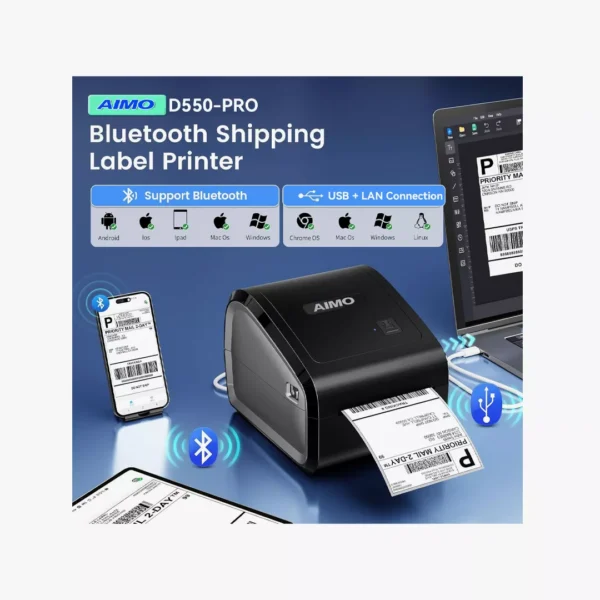 ⁦AIMO D550BT - طابعة الملصقات الحرارية الذكية بخاصية البلوتوث⁩ - الصورة ⁦4⁩