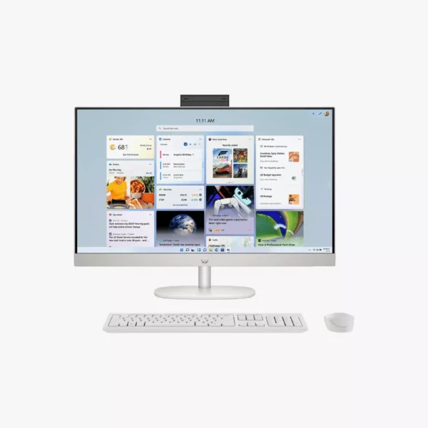⁦كمبيوتر HP All-in-One 24-cr0255 - معالج i7 جيل 13 وشاشة لمس بيضاء أنيقة⁩ - الصورة ⁦3⁩