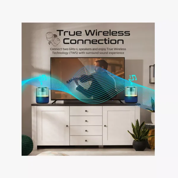 ⁦سبيكر بروميت Glitz-L المضيء | صوت جبار وعرض ضوئي 360 درجة.⁩ - الصورة ⁦5⁩