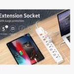 ⁦Huntkey SZC502-3M - وصلة طاقة ذكية بـ 5 منافذ وحماية متكاملة.⁩ - الصورة ⁦2⁩