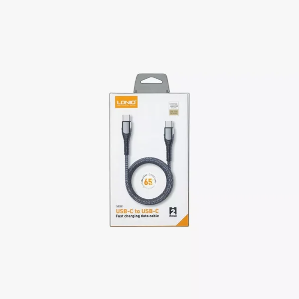 ⁦كابل شحن LDNIO LC102 بطول 2 متر - القوة والمرونة في كابل واحد.⁩ - الصورة ⁦2⁩