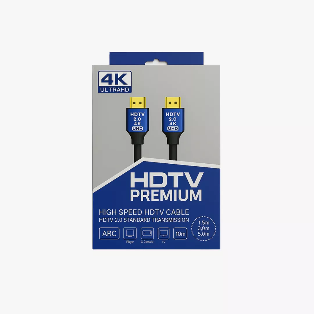 blue-1 كابل HDMI Bluebox بطول 3 متر - دقة 4K مع غلاف حماية متين - الصورة 1