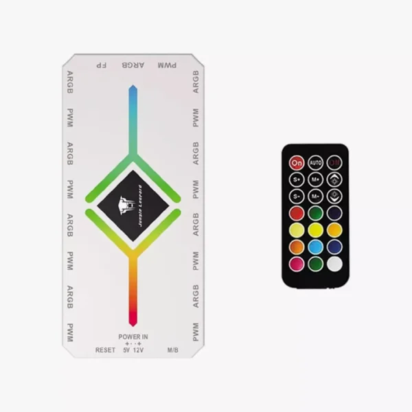 ⁦متحكم وموزع مراوح كيس الكمبيوتر ARGB 5V - باللون الأبيض الثلجي (Pure White)⁩ - الصورة ⁦3⁩
