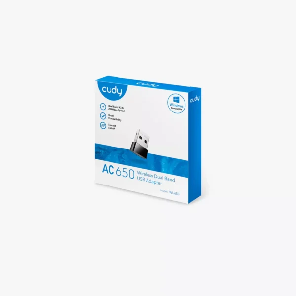 ⁦لاقط واي فايAC650ثنائي الموجة-CudY Dual Band USB Adapter WU650⁩ - الصورة ⁦2⁩