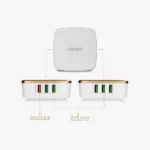 ⁦شاحن مكتبي ودعم الشحن السريع - DNIO A6704 35W 6-Port USB⁩ - الصورة ⁦3⁩