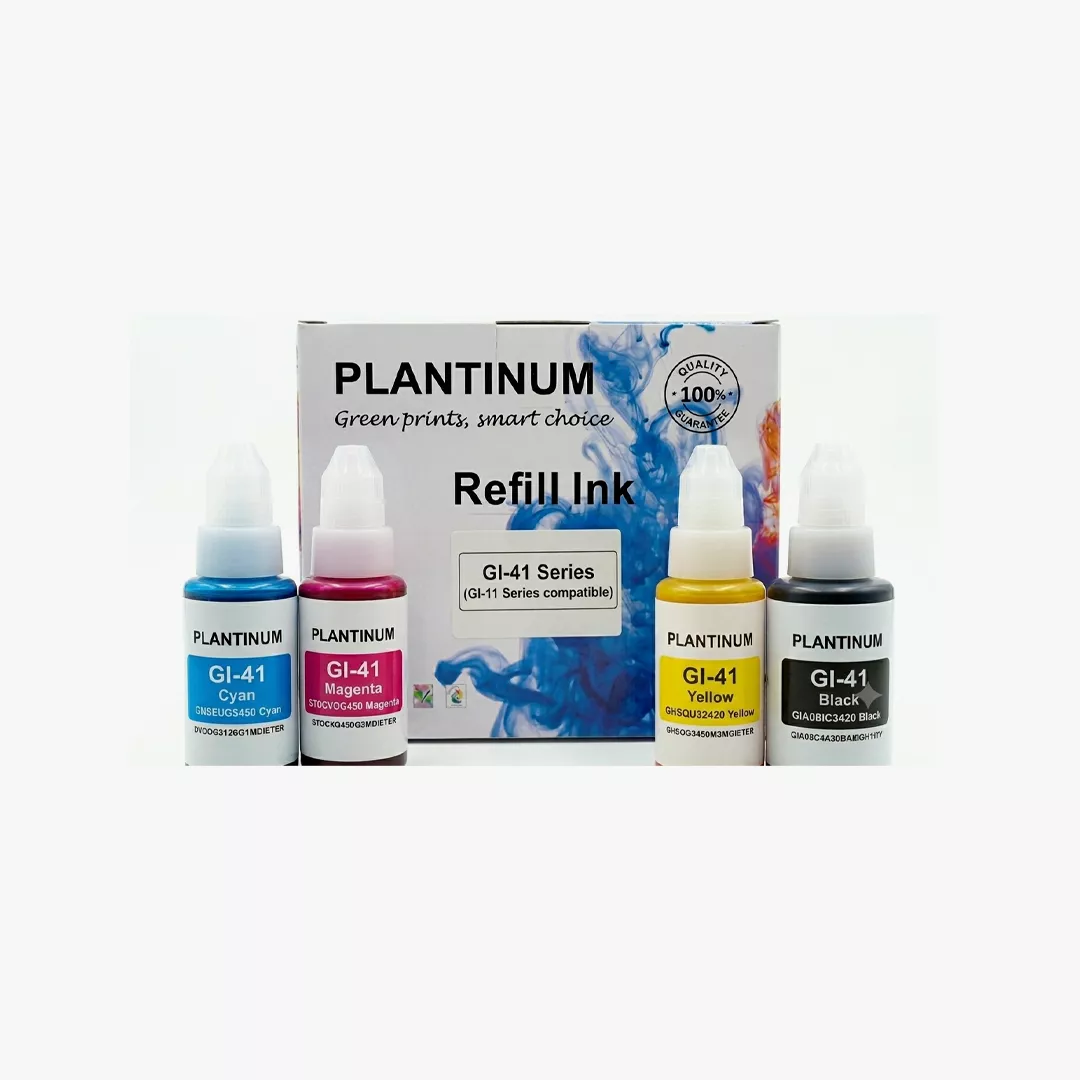 ink pla 490-1 أحبار تعبئة بلاتينيوم الاقتصادية للطابعات المتوافقة مع كود Canon GI-490 - الصورة 1