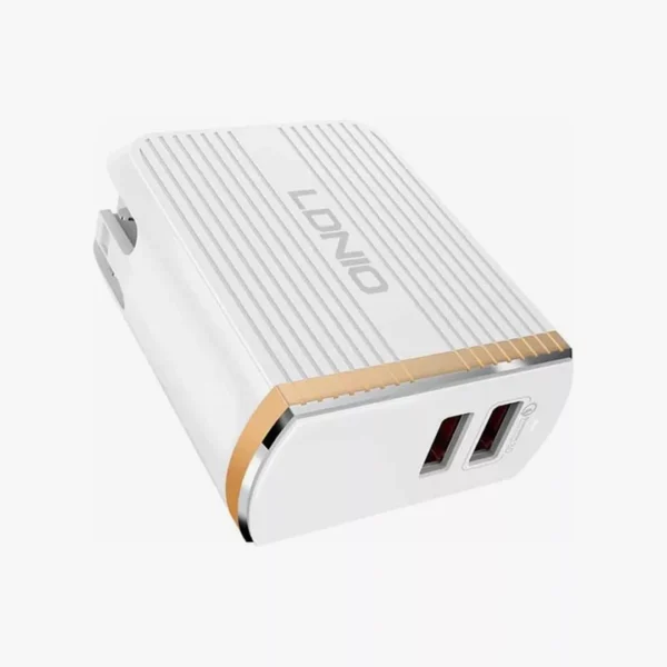 ⁦رأس شاحن جداري سريع منفذين LDNIO A2502Q 30W Dual-Port - 1M Cable⁩ - الصورة ⁦2⁩