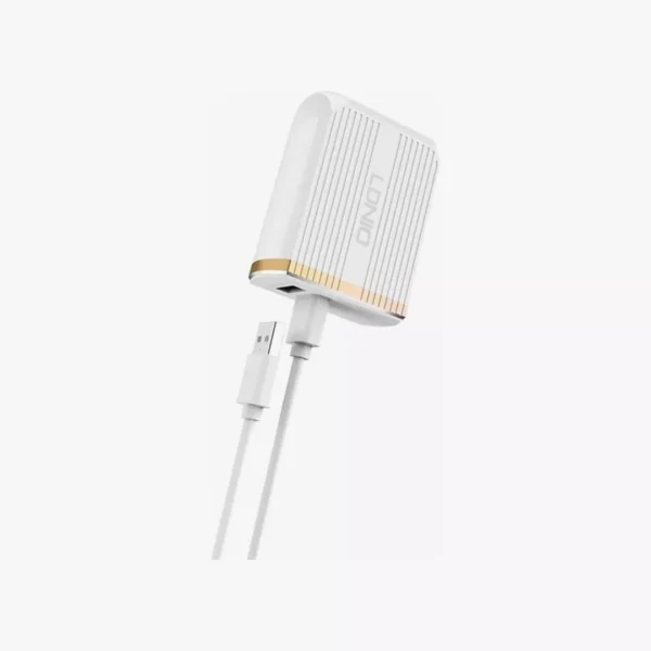 ⁦رأس شاحن جداري سريع منفذين LDNIO A2502Q 30W Dual-Port - 1M Cable⁩ - الصورة ⁦3⁩