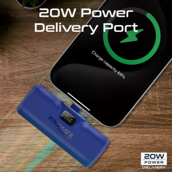 ⁦بور بانك طاقة جيب ذكي|Promate PowerUp-C 20W 5000mAh Power Bank⁩ - الصورة ⁦3⁩