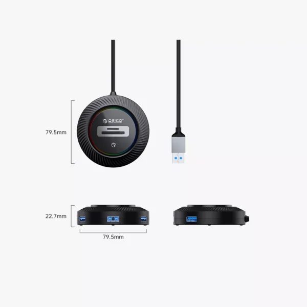 ⁦موزع يو إس بي أوريكو 4 في 1 فائق السرعة - Orico 4-in-1 USB 3.0 Hub YKR5⁩ - الصورة ⁦2⁩