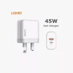 شاحن الجدار السريع LDNIO A2526C 45W مع منفذين يدعم PD و QC3.0
