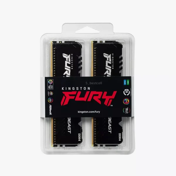 ⁦رامات كينغستون فيوري | Kingston FURY Beast DDR4  (2x8GB) 3200MT/s⁩ - الصورة ⁦2⁩