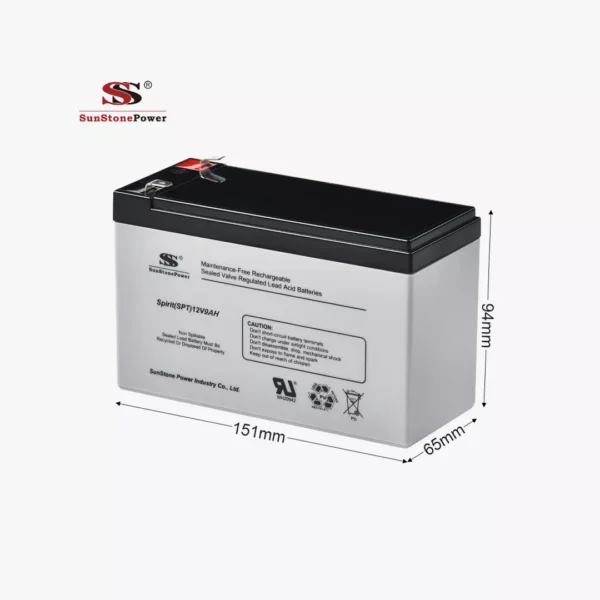 ⁦بطارية سان ستون Sunstone 12V 9Ah جافة قابلة للشحن لأجهزة الـ UPS⁩ - الصورة ⁦2⁩