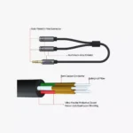 ⁦كابل صوت أواكس يونيتك (UNITEK 3.5mm Aux Audio Cable 20cm)⁩ - الصورة ⁦3⁩